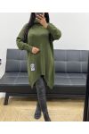 ASYMMETRICAL TURTLENECK SWEATER AH250584 MILITARY GREEN