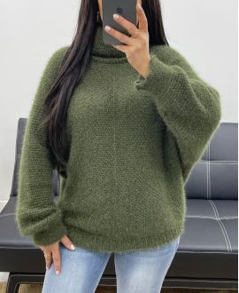 PULLOVER COL ROULE DOUX AH250596 VERT MILITAIRE