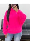 JERSEY DE CUELLO ALTO DE AH250596 SUAVE EN FUCSIA