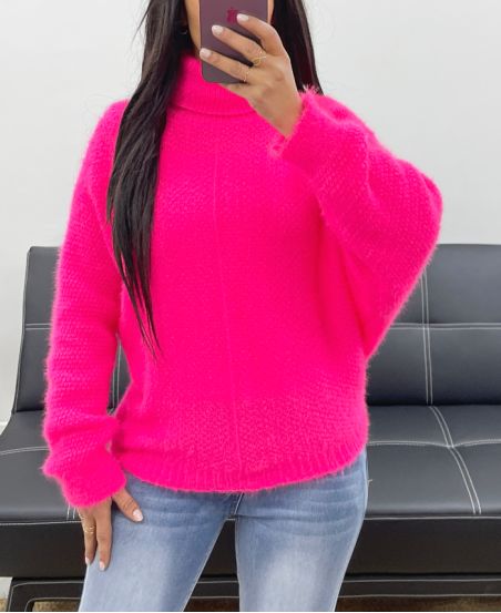 JERSEY DE CUELLO ALTO DE AH250596 SUAVE EN FUCSIA