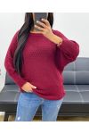 3/4 SLEEVE PULLOVER AH250600 BURGUNDY