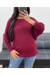 PULLOVER MANCHES 3/4 AH250600 BORDEAUX