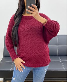 3/4 SLEEVE PULLOVER AH250600 BURGUNDY