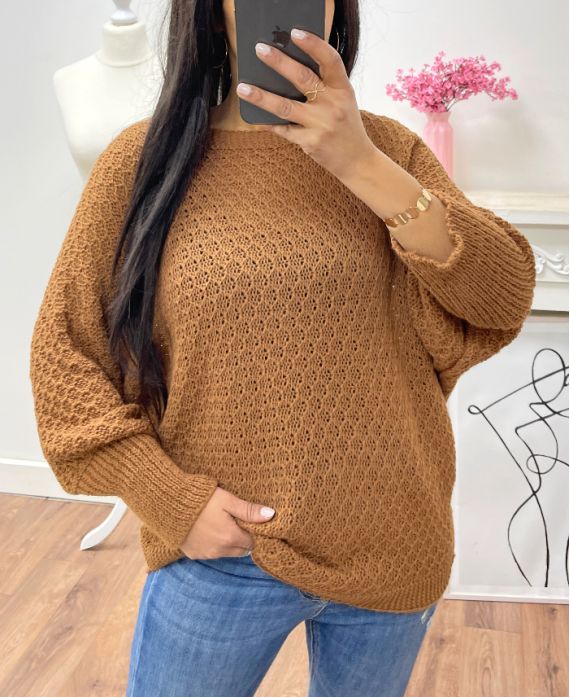 3/4 SLEEVED PULLOVER AH250600 CAMEL