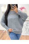 SWETER Z RĘKAWEM 3/4 AH250600 SZARY