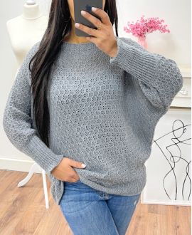 SWETER Z RĘKAWEM 3/4 AH250600 SZARY