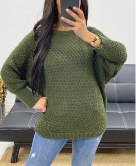 3/4 SLEEVED SWEATER AH250600 MILITARY GREEN