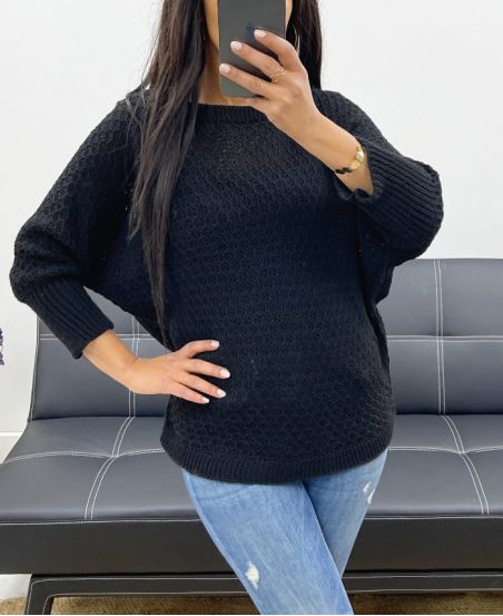 PULLOVER MANCHES 3/4 AH250600 NOIR