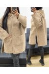 HOODED COAT WITH SOFT AH250616 CAMEL