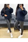 SWEATSHIRT MET CAPUCHON EN ZAKKEN AH250619 ZWART