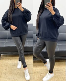 HOODED SWEATSHIRT WITH POCKETS AH250619 BLACK