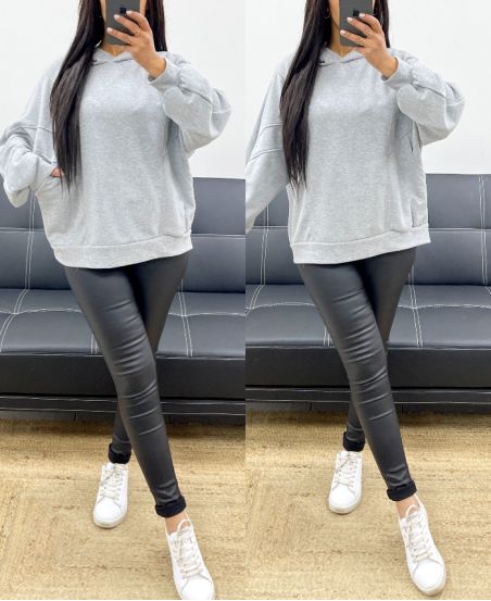 SWEATSHIRT MIT KAPUZENTASCHE AH250619 GRAU