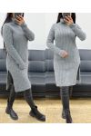 LONG RIBBED SWEATER WITH SLITS AH250669 GREY