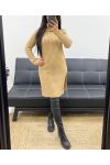 LONG RIBBED SWEATER WITH SLITS AH250669 CAMEL