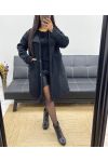 MANTEAU SUEDINE MOUMOUTE 2 POCHES AH250627 NOIR