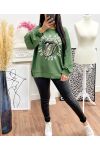 GREEN AH250622 PRINTED SWEATSHIRT