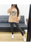 BEIGE AH250622 PRINTED SWEATSHIRT