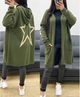 STAR-BACK HOODED VEST AH250682 GREEN