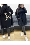 CHALECO CON CAPUCHA CON ESPALDA STAR NEGRO AH250682