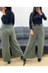 PANTALON VELOURS + CEINTURE AH250632 VERT