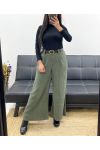 PANTALON VELOURS + CEINTURE AH250632 VERT