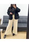 VELVET PANTS + BELT AH250632 BEIGE