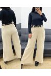 FLUWELEN BROEK + RIEM AH250632 BEIGE