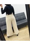 PANTALÓN DE TERCIOPELO + CINTURÓN AH250632 BEIGE