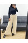 PANTALON VELOURS + CEINTURE AH250632 BEIGE