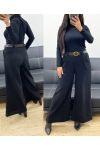 PANTALON VELOURS + CEINTURE AH250632 NOIR