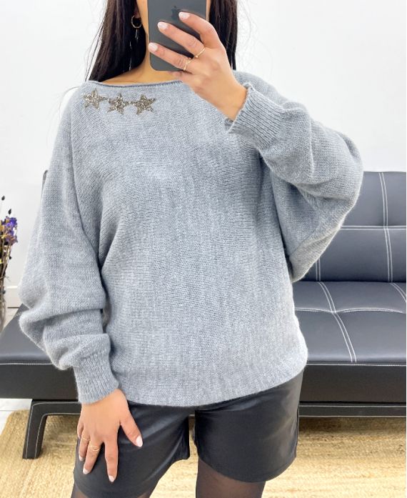 3-STERNE-PULLOVER AH250691 GRAU