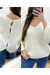 BUTTON BACK PULLOVER PE0589 WHITE