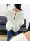 BUTTON BACK PULLOVER PE0589 WHITE