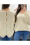 PULLOVER BACK BUTTONS PE0589 BEIGE