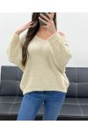 PULLOVER RÜCKENKNÖPFE PE0589 BEIGE