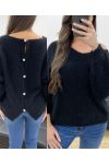 BUTTON BACK PULLOVER PE0589 BLACK