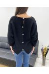 BUTTON BACK PULLOVER PE0589 BLACK