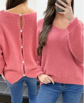 PULLOVER BACK BUTTONS PE0589 TERRACOTTA