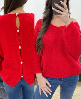 PULLOVER BACK BUTTONS PE0589 RED