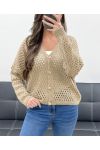 GILET AJOURE PE0725 TAUPE