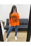 BAUMWOLL-T-SHIRT "WHO CARES" SS341 ORANGE