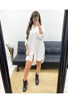 FLOWING SHIRT DRESS PE0702 WHITE