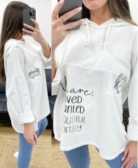 PE0735 WHITE HOODIE