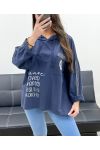 PE0735 NAVY HOODIE SWEATER