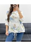 PE0826 FLOWERS COTTON SWEATSHIRT