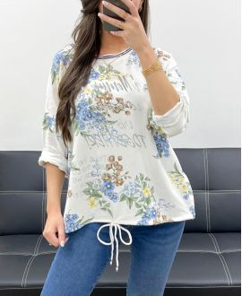 PE0826 FLOWERS COTTON SWEATSHIRT