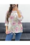 PE0826 LEO-FLOWERS COTTON SWEATSHIRT