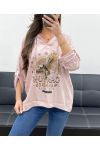 EAGLE HOODIE METALLIC EFFECT PE0707 PINK