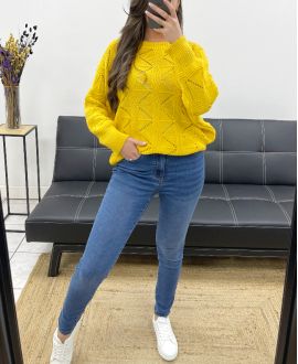 MAGLIONE TRAFORATO PE0838 GIALLO