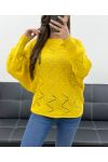 PULLOVER AJOURE PE0838 JAUNE